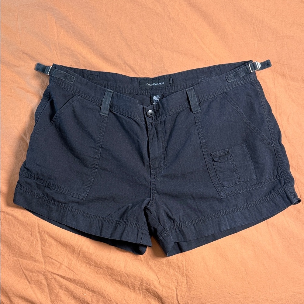 Calvin Klein Jeans Women's Black 100% Cotton Cargo Shorts